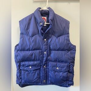 Vintage Ski Trails Blue Puffer Vest